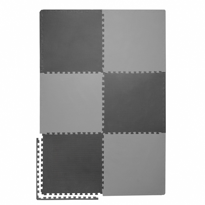 Mata piankowa puzzle 2cm (60x60cm) - Szaro - Grafitowy