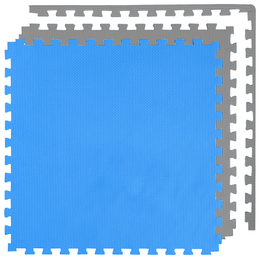 Mata piankowa puzzle 2cm (60x60cm) - Szaro - Niebieski