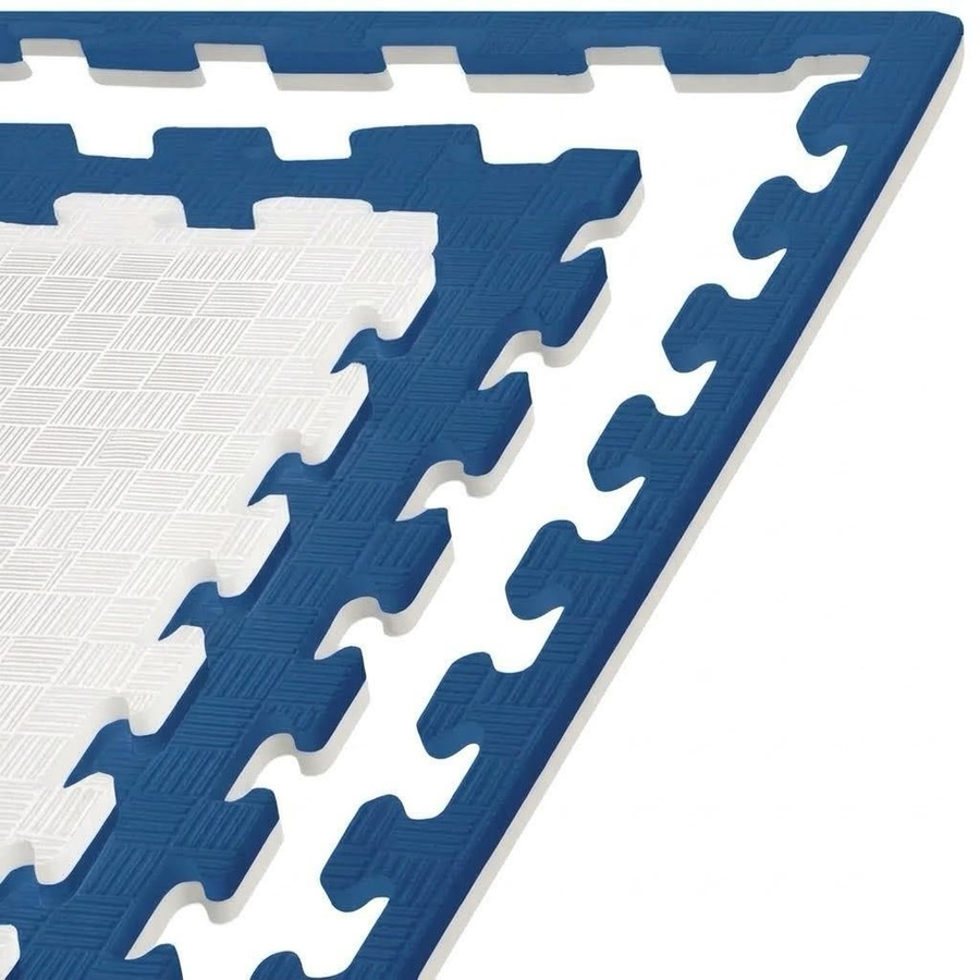 Foam floor puzzle mat PRO 2cm (100x100cm) - White - Navy Blue