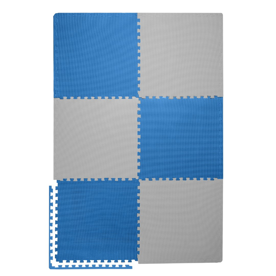 Mata piankowa puzzle 2cm (60x60cm) - Szaro - Niebieski