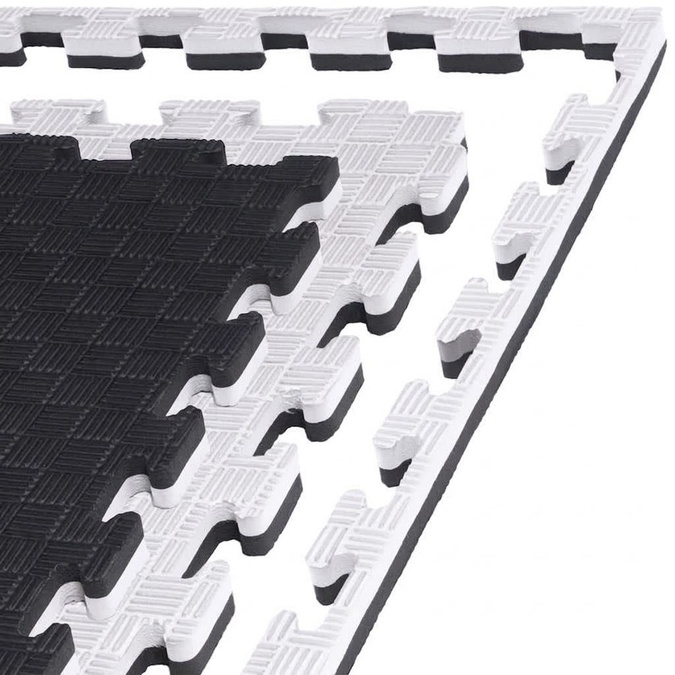 Foam floor puzzle mat PRO 2cm (100x100cm) - Black - White