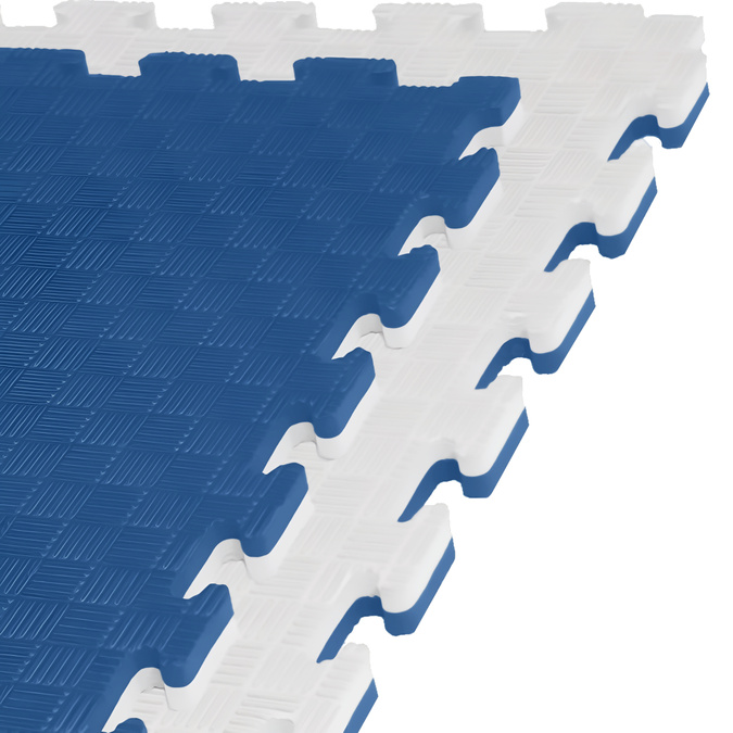 Foam floor puzzle mat PRO 2cm (100x100cm) - White - Navy Blue
