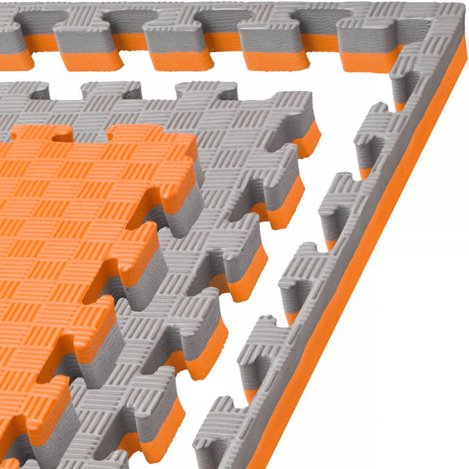 Foam floor mat PRO 3cm (100x100cm) - Black - Orange