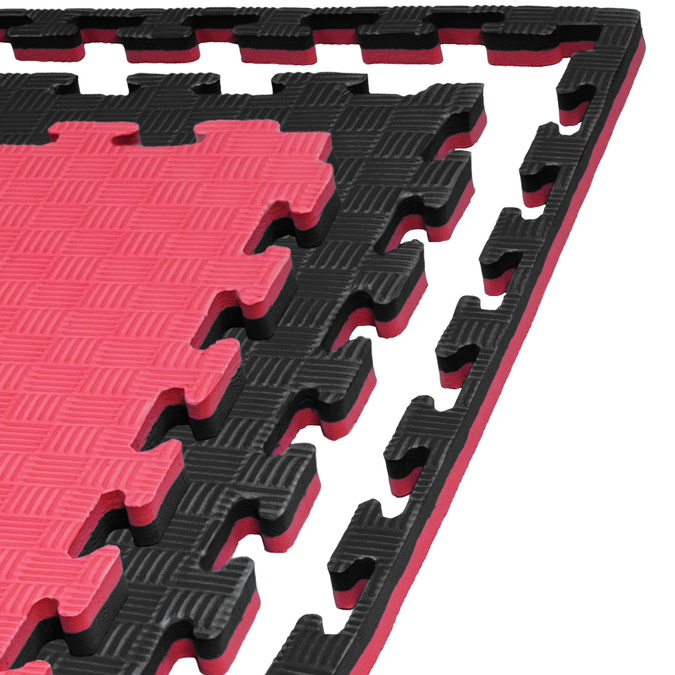 Foam floor puzzle mat PRO 2cm (100x100cm) - Black - Red