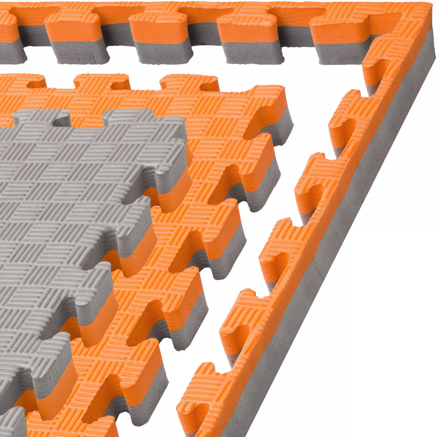 Foam floor mat PRO 4cm (100x100cm) - Grey - Orange