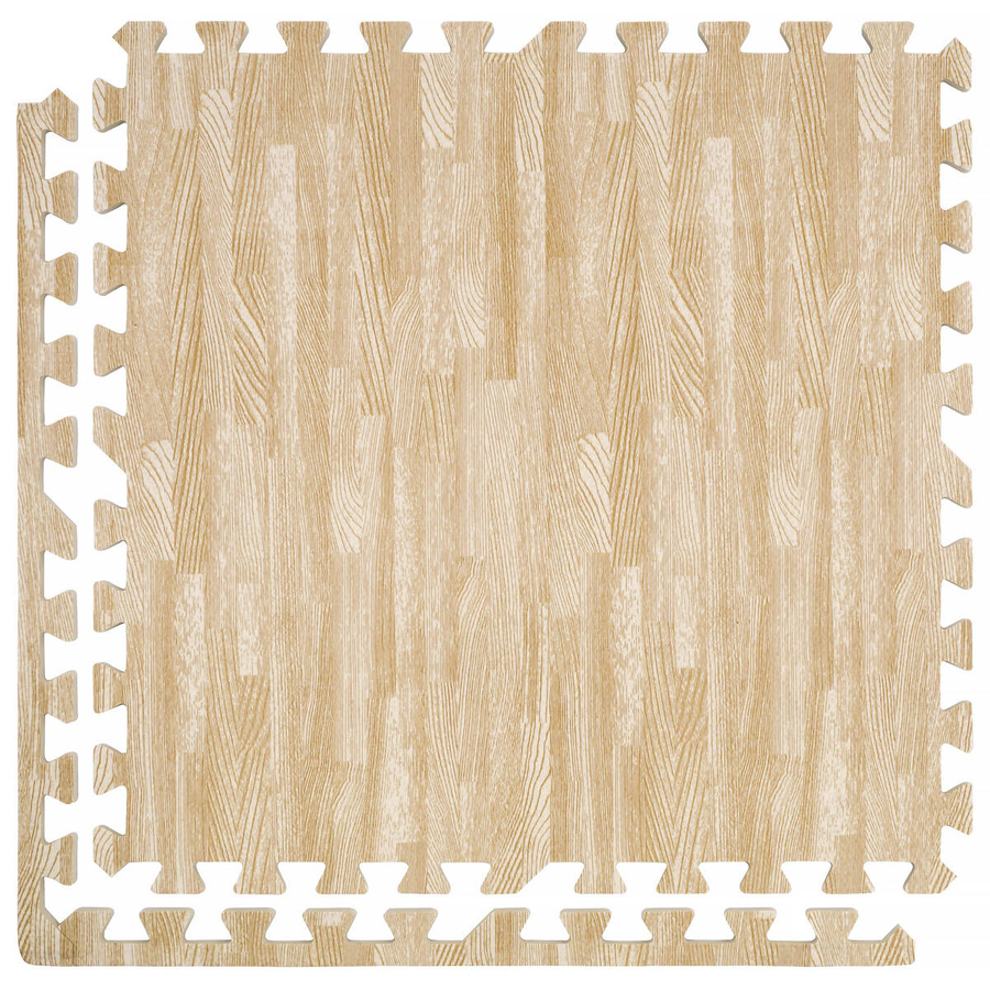 Zestaw 6szt | Mata podłogowa 1cm (60x60cm) - Drewno Białe